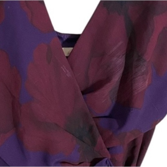Hutch Kya Wrap Dress Long Sleeve in Purple Floral Chiffon Size Small - Picture 9 of 13